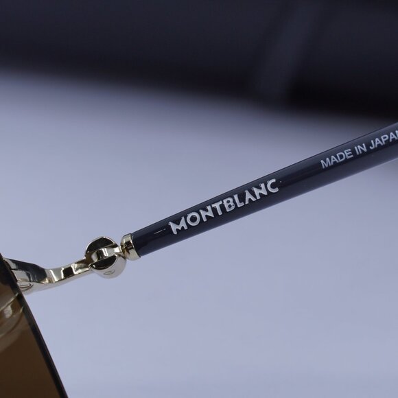 Montblanc MB0271S 009 Square Sunglasses - Gold/Brown - Picture 6 of 11